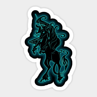 Glowing black Unicorn Sticker